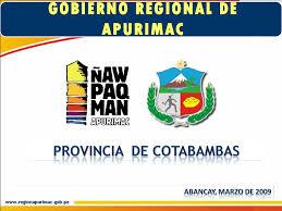 MUNICIPALIDAD PROVINCIAL DE COTABAMBAS - TAMBOBAMBA MUNICIPALIDAD PROVINCIAL DE COTABAMBAS - TAMBOBAMBA