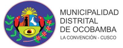 MUNICIPALIDAD DISTRITAL DE OCCOBAMBA - LA CONVENCION